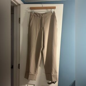 Black Tape_ Light Beige Tailored Pants